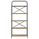 Bogreol 5 niveauer 80 x 30 x 183 cm Konstrueret træ