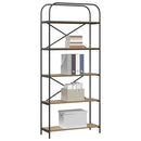 Bogreol 5 niveauer 80 x 30 x 183 cm Konstrueret træ