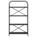 Bogreol 4 niveauer 80 x 30 x 146 cm Konstrueret træ Sort eg