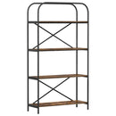 Bogreol 4 niveauer 80 x 30 x 146 cm Konstrueret træ Røget eg
