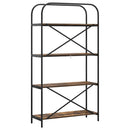 Bogreol 4 niveauer 80 x 30 x 146 cm Konstrueret træ Røget eg