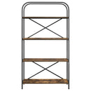 Bogreol 4 niveauer 80 x 30 x 146 cm Konstrueret træ Røget eg