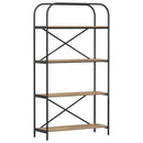 Bogreol 4 niveauer 80 x 30 x 146 cm Konstrueret træ