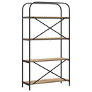 Bogreol 4 niveauer 80 x 30 x 146 cm Konstrueret træ