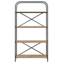 Bogreol 4 niveauer 80 x 30 x 146 cm Konstrueret træ