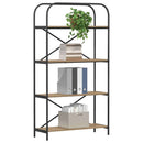 Bogreol 4 niveauer 80 x 30 x 146 cm Konstrueret træ