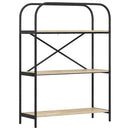 Bogreol 3 niveauer 80 x 30 x 109 cm Konstrueret træ Sonoma eg