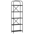 Bogreol 5 niveauer 60 x 30 x 183 cm Konstrueret træ Sort eg