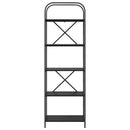 Bogreol 5 niveauer 60 x 30 x 183 cm Konstrueret træ Sort eg