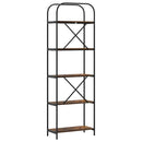 Bogreol 5 niveauer 60 x 30 x 183 cm Konstrueret træ Røget eg