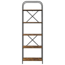 Bogreol 5 niveauer 60 x 30 x 183 cm Konstrueret træ Røget eg