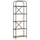 Bogreol 5 niveauer 60 x 30 x 183 cm Konstrueret træ