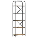 Bogreol 5 niveauer 60 x 30 x 183 cm Konstrueret træ