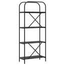 Bogreol 4 niveauer 60 x 30 x 146 cm Konstrueret træ Sort eg