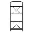 Bogreol 4 niveauer 60 x 30 x 146 cm Konstrueret træ Sort eg