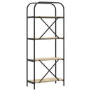 Bogreol 4 niveauer 60 x 30 x 146 cm Konstrueret træ Sonoma eg