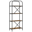 Bogreol 4 niveauer 60 x 30 x 146 cm Konstrueret træ Røget eg