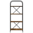 Bogreol 4 niveauer 60 x 30 x 146 cm Konstrueret træ Røget eg
