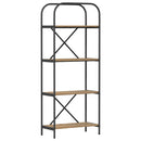 Bogreol 4 niveauer 60 x 30 x 146 cm Konstrueret træ