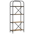 Bogreol 4 niveauer 60 x 30 x 146 cm Konstrueret træ