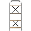 Bogreol 4 niveauer 60 x 30 x 146 cm Konstrueret træ