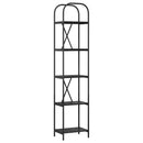 Bogreol 5 niveauer 40 x 30 x 183 cm Konstrueret træ Sort eg