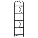 Bogreol 5 niveauer 40 x 30 x 183 cm Konstrueret træ Sort eg