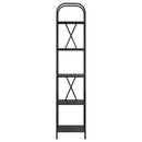 Bogreol 5 niveauer 40 x 30 x 183 cm Konstrueret træ Sort eg