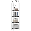 Bogreol 5 niveauer 40 x 30 x 183 cm Konstrueret træ Sort eg