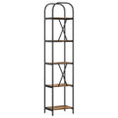 Bogreol 5 niveauer 40 x 30 x 183 cm Konstrueret træ Røget eg