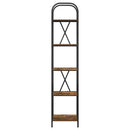 Bogreol 5 niveauer 40 x 30 x 183 cm Konstrueret træ Røget eg