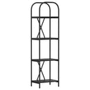 Bogreol 4 niveauer 40 x 30 x 146 cm Konstrueret træ Sort eg