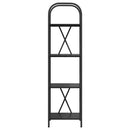 Bogreol 4 niveauer 40 x 30 x 146 cm Konstrueret træ Sort eg