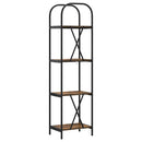 Bogreol 4 niveauer 40 x 30 x 146 cm Konstrueret træ Røget eg
