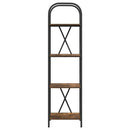 Bogreol 4 niveauer 40 x 30 x 146 cm Konstrueret træ Røget eg