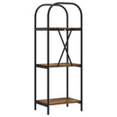 Bogreol 3 niveauer 40 x 30 x 109 cm Konstrueret træ Røget eg