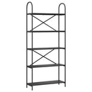 Bogreol Sort eg 80 x 30 x 183 cm Konstrueret træ
