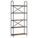 Bogreol 5 niveauer 80 x 30 x 183 cm Konstrueret træ Røget eg