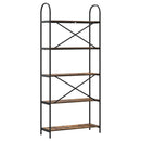 Bogreol 5 niveauer 80 x 30 x 183 cm Konstrueret træ Røget eg