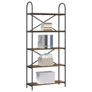 Bogreol 5 niveauer 80 x 30 x 183 cm Konstrueret træ Røget eg