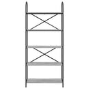 Bogreol 5 niveauer 80 x 30 x 183 cm Konstrueret træ Grå Sonoma