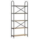 Bogreol 5 niveauer 80 x 30 x 183 cm Konstrueret træ