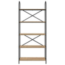 Bogreol 5 niveauer 80 x 30 x 183 cm Konstrueret træ