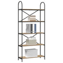 Bogreol 5 niveauer 80 x 30 x 183 cm Konstrueret træ