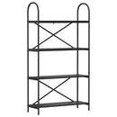 Bogreol 4 niveauer 80 x 30 x 146 cm Konstrueret træ Sort eg