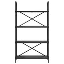 Bogreol 4 niveauer 80 x 30 x 146 cm Konstrueret træ Sort eg