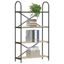 Bogreol 4 niveauer 80 x 30 x 146 cm Konstrueret træ Sonoma eg