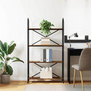 Bogreol 4 niveauer 80 x 30 x 146 cm Konstrueret træ Røget eg