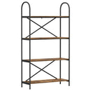 Bogreol 4 niveauer 80 x 30 x 146 cm Konstrueret træ Røget eg
