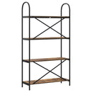 Bogreol 4 niveauer 80 x 30 x 146 cm Konstrueret træ Røget eg